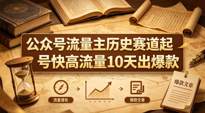 公众号流量主之历史赛道-网创303-全网优质网创项目教程资源站