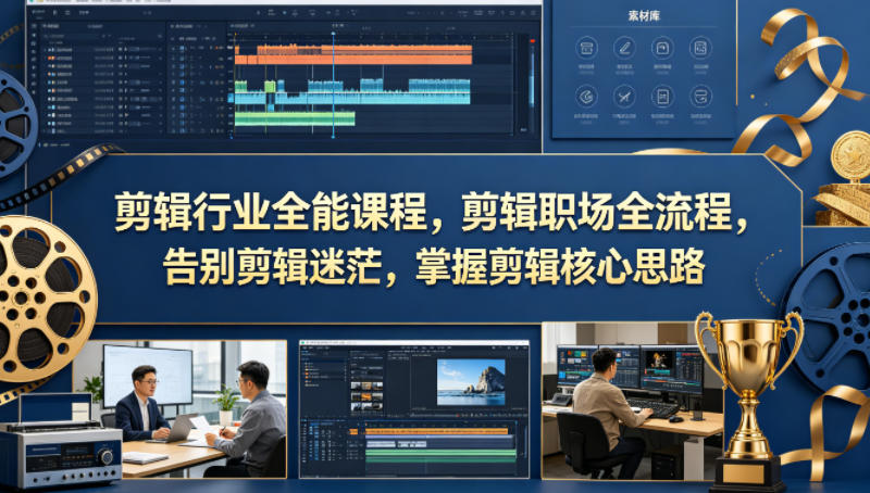 剪辑行业全能课程，剪辑职场全流程，告别剪｜收益可观-网创303-全网优质网创项目教程资源站