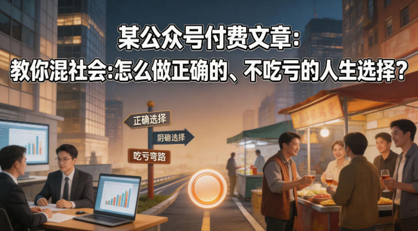 某公众号付费文章：教你混社会：怎么做正确的、不吃亏的人生选择玩法，新手可做 - 网创303-全网优质网创项目教程资源站-网创303-全网优质网创项目教程资源站