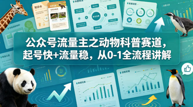 公众号流量主之动物科普赛道，起号快+流量稳，从0-1全流程讲解玩法，新手可做 - 网创303-全网优质网创项目教程资源站-网创303-全网优质网创项目教程资源站
