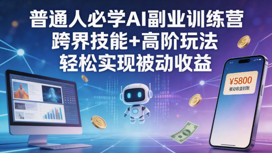 普通人必学AI副业训练营跨界技能+高阶玩法轻松实现被动收益，新手可做 - 网创303-全网优质网创项目教程资源站-网创303-全网优质网创项目教程资源站
