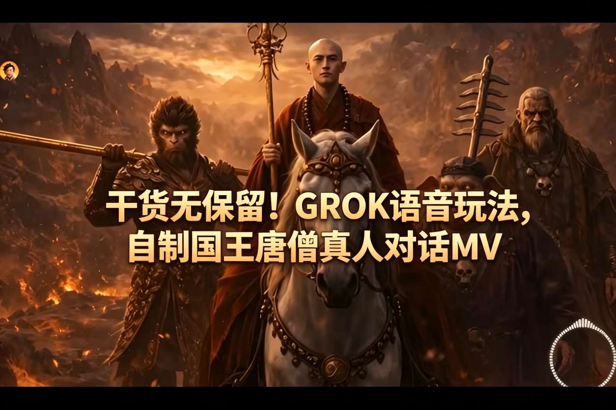 干货无保留GROK语音玩法，自制国王唐僧真人对话MV，新手可做 - 网创303-全网优质网创项目教程资源站-网创303-全网优质网创项目教程资源站