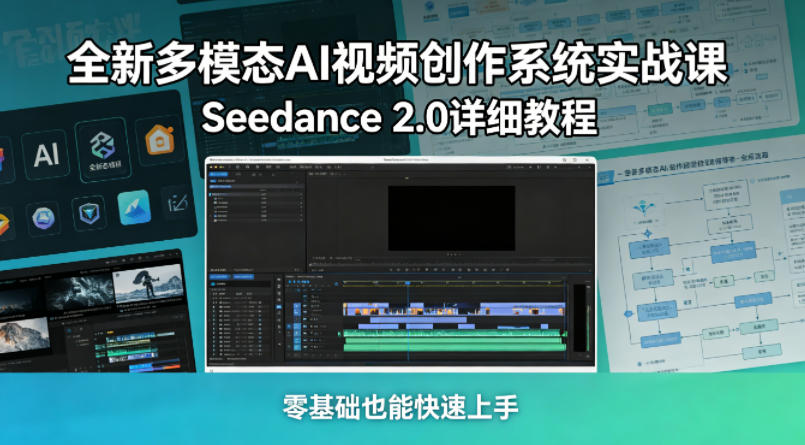 全新多模态AI视频创作系统实战课，Seedance 2.0详细教程，零基础也能快速上手 - 网创303-全网优质网创项目教程资源站-网创303-全网优质网创项目教程资源站