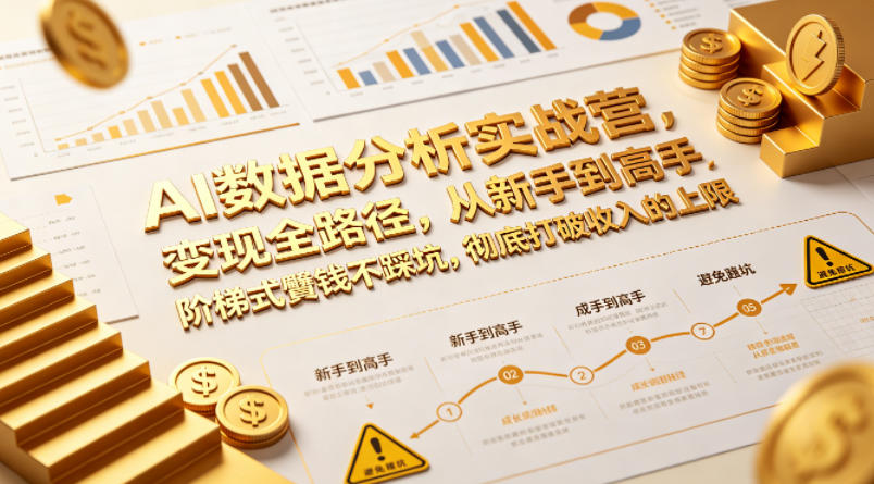 AI数据分析实战营，变现全路径，从新手到高手，阶梯式賺钱不踩坑，彻底打破收入的上限玩法 - 网创303-全网优质网创项目教程资源站-网创303-全网优质网创项目教程资源站