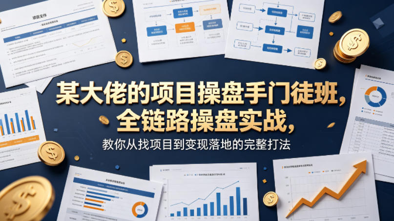 某大佬的项目操盘手门徒班，全链路操盘实战，教你从找项目到变现落地的完整打法玩法，新手可做 - 网创303-全网优质网创项目教程资源站-网创303-全网优质网创项目教程资源站