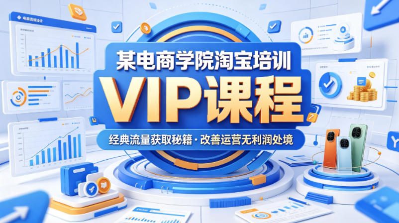 某电商学院淘宝培训VIP课程，各种经典有用的流量获取秘籍，改善运营产品没利润的处境（2026年5月）玩法，新手可做-网创303-全网优质网创项目教程资源站