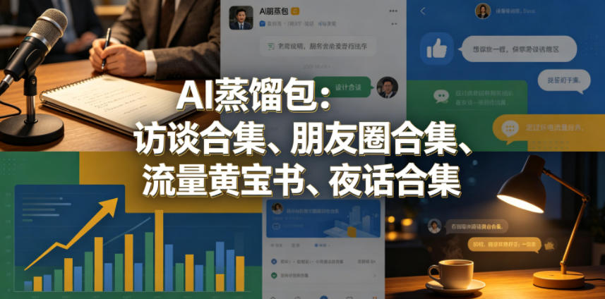 AI蒸馏包：访谈合集、朋友圈合集、流量黄宝书、夜话合集【文档】玩法，新手可做-网创303-全网优质网创项目教程资源站