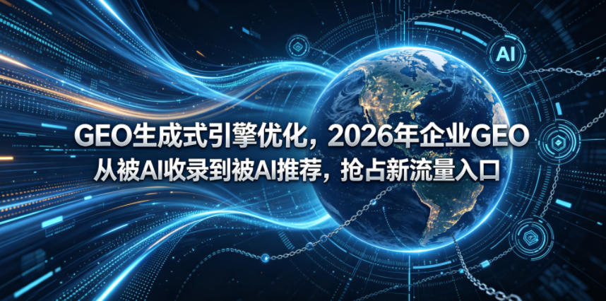 GEO生成式引擎优化，2026年企业GEO从被AI收录到被AI推荐，抢占新流量入口玩法，新手可做-网创303-全网优质网创项目教程资源站