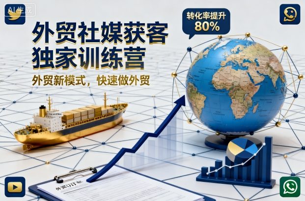 外贸社媒获客独家训练营，外贸新模式，快速做外贸玩法，新手可做-网创303-全网优质网创项目教程资源站