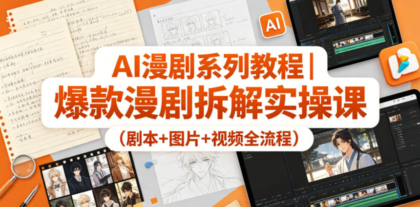 AI漫剧系列教程｜爆款漫剧拆解实操课（剧本+图片+视频全流程），新手可做-网创303-全网优质网创项目教程资源站