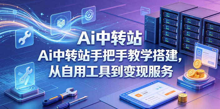 Ai中转站手把手教学搭建，从自用工具到变现服务玩法，新手可做-网创303-全网优质网创项目教程资源站