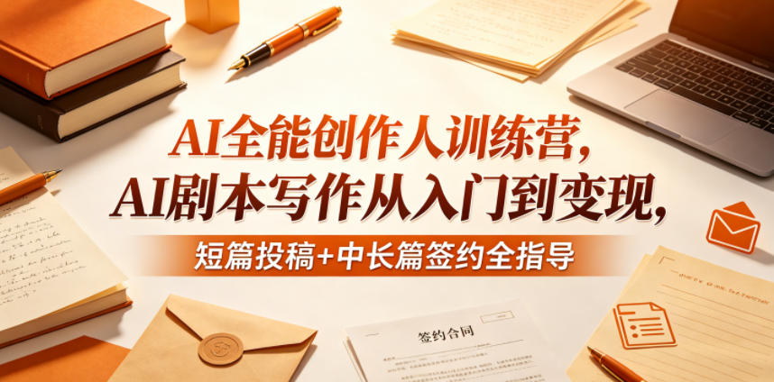 AI全能创作人训练营，AI剧本写作从入门到变现，短篇投稿+中长篇签约全指导玩法 - 网创303-全网优质网创项目教程资源站-网创303-全网优质网创项目教程资源站