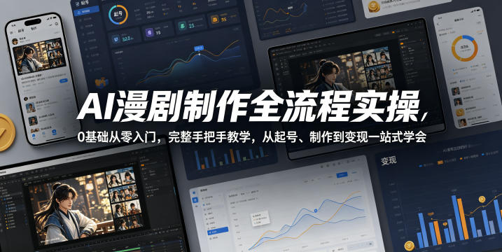 AI漫剧制作全流程实操，0基础从零入门，完整手把手教学，从起号、制作到变现一站式学会玩法 - 网创303-全网优质网创项目教程资源站-网创303-全网优质网创项目教程资源站