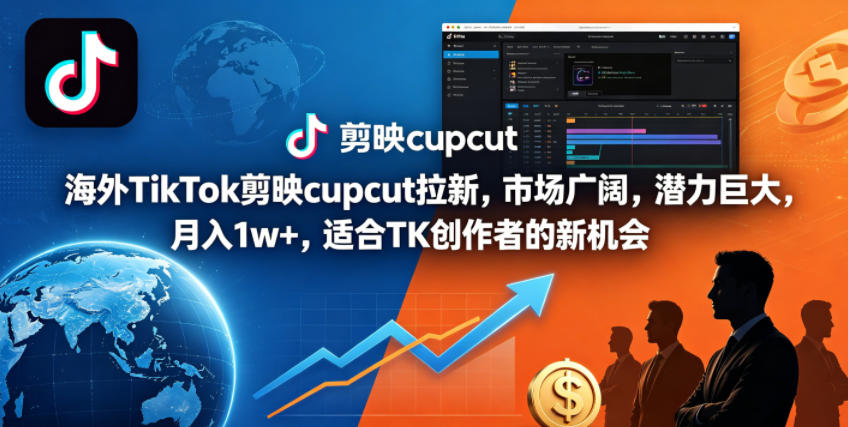 海外TikTok剪映cupcut拉新，市场广阔，潜力巨大，月入1w+，适合TK创作者的新机会玩法，新手可做 - 网创303-全网优质网创项目教程资源站-网创303-全网优质网创项目教程资源站