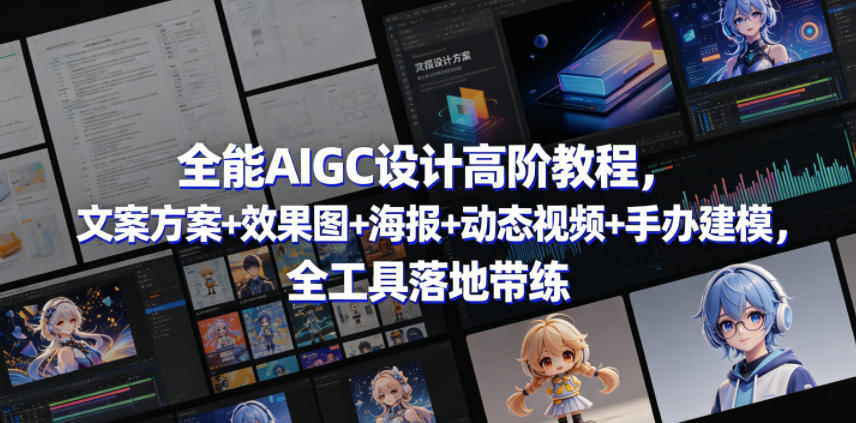 全能AIGC设计高阶教程,文案方案+效果图+海报+动态视频+手办建模,全工具落地带练,新手可做-网创303-全网优质网创项目教程资源站