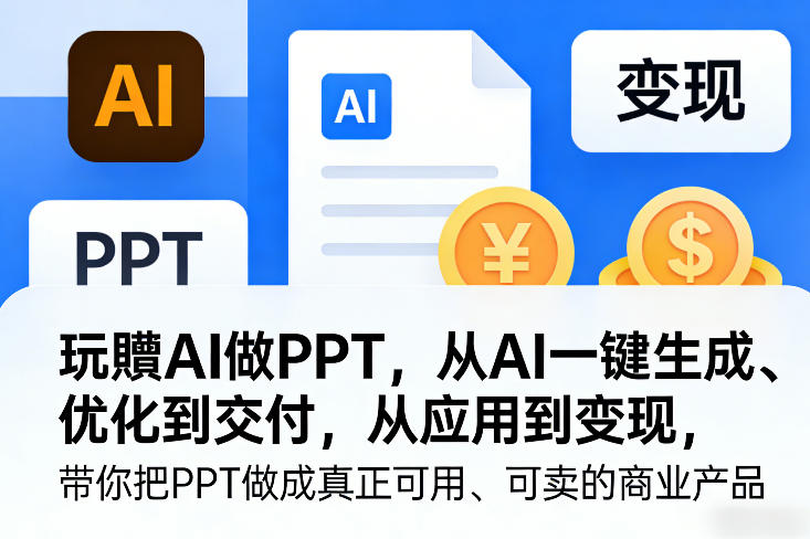 玩賺AI做PPT，从AI一键生成、优化到交付，从应用到变现，带你把PPT做成真正可用、可卖的商业产品（更新0513）玩法，新手可做 - 网创303-全网优质网创项目教程资源站-网创303-全网优质网创项目教程资源站