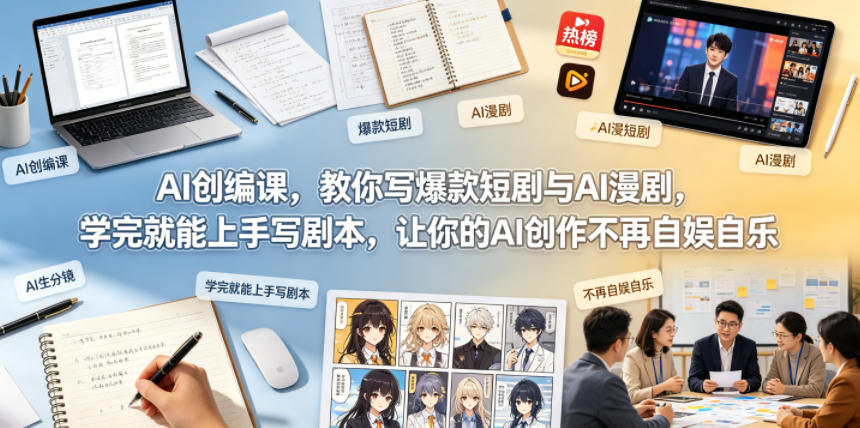 AI创编课，教你写爆款短剧与AI漫剧，学完就能上手写剧本，让你的AI创作不再自娱自乐玩法，新手可做 - 网创303-全网优质网创项目教程资源站-网创303-全网优质网创项目教程资源站