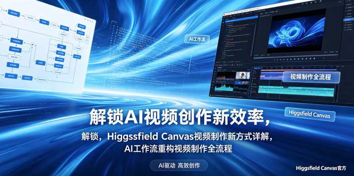 解锁AI视频创作新效率，Higgsfield Canvas视频制作新方式详解，AI工作流重构视频制作全流程玩法，新手可做 - 网创303-全网优质网创项目教程资源站-网创303-全网优质网创项目教程资源站