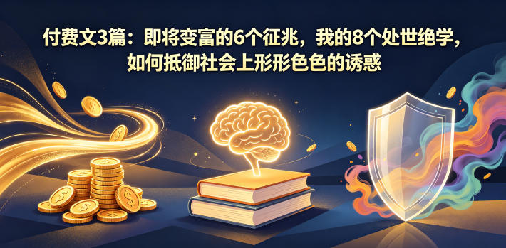 付费文3篇：即将变富的6个征兆，我的8个处世绝学，如何抵御社会上形形色色的诱惑玩法，新手可做 - 网创303-全网优质网创项目教程资源站-网创303-全网优质网创项目教程资源站