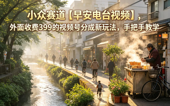 小众赛道【早安电台视频】，外面收费399的视频号分成新玩法，手把手教学，新手可做 - 网创303-全网优质网创项目教程资源站-网创303-全网优质网创项目教程资源站
