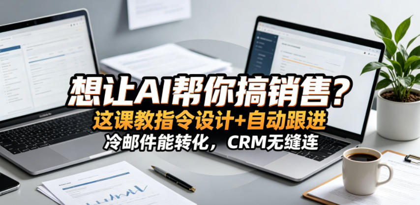 想让AI帮你搞销售这课教指令设计+自动跟进，冷邮件能转化，CRM无缝连【原创双语字幕】玩法，新手可做 - 网创303-全网优质网创项目教程资源站-网创303-全网优质网创项目教程资源站