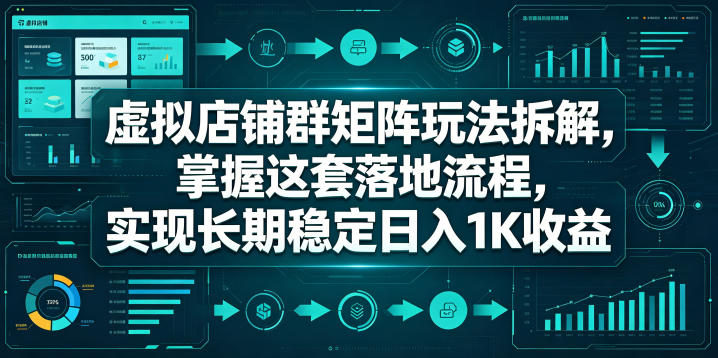 虚拟店铺群矩阵玩法拆解，掌握这套落地流程，实现长期稳定日入1K收益【揭秘】，新手可做 - 网创303-全网优质网创项目教程资源站-网创303-全网优质网创项目教程资源站