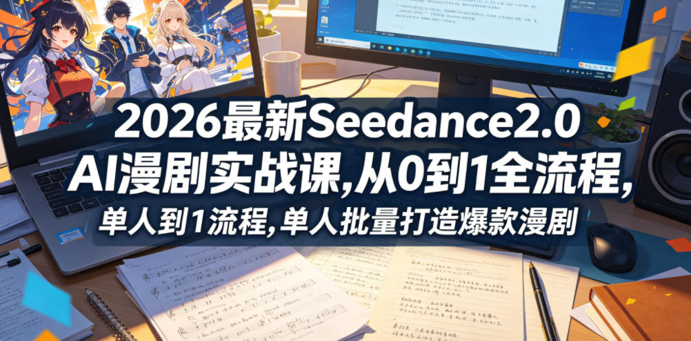 2026最新Seedance2.0 AI漫剧实战课,，从0到1全流程，单人批量打造爆款漫剧玩法，新手可做 - 网创303-全网优质网创项目教程资源站-网创303-全网优质网创项目教程资源站