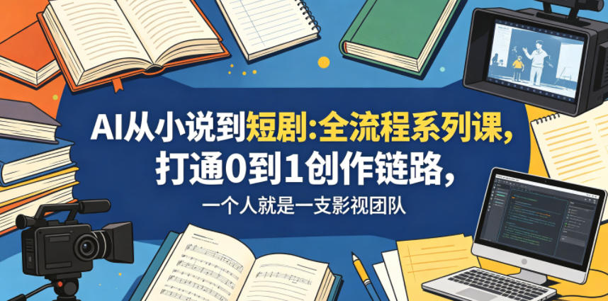 AI从小说到短剧全流程系列课，打通0到1创作链路，一个人就是一支影视团队玩法，新手可做 - 网创303-全网优质网创项目教程资源站-网创303-全网优质网创项目教程资源站
