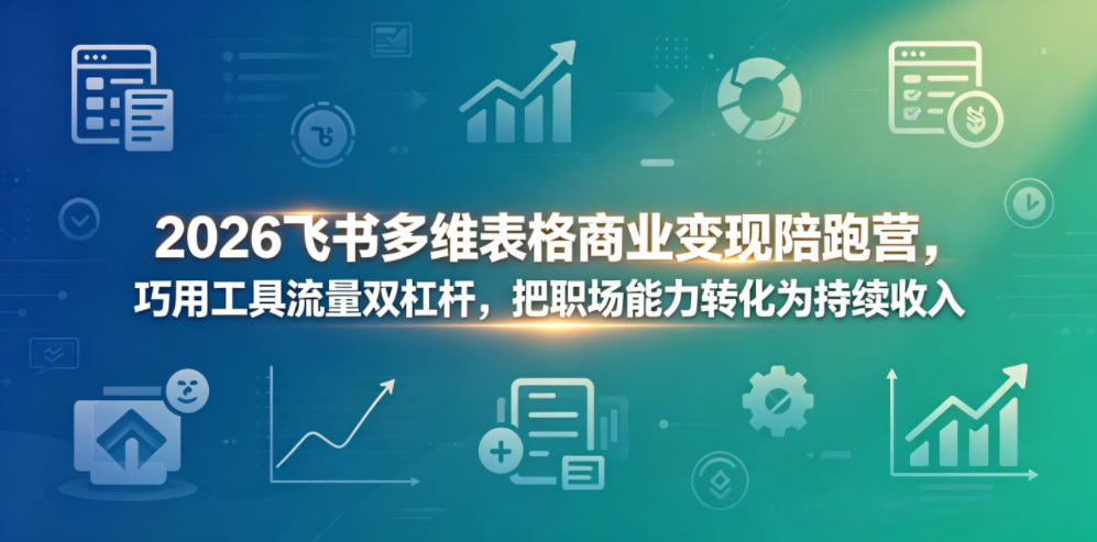 2026飞书多维表格商业变现陪跑营，巧用工具流量双杠杆，把职场能力转化为持续收入玩法，新手可做 - 网创303-全网优质网创项目教程资源站-网创303-全网优质网创项目教程资源站