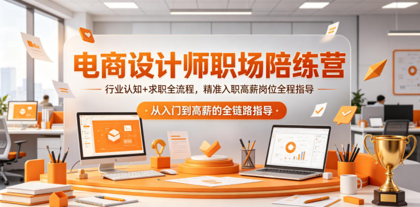 电商设计师职场陪练营，行业认知+求职全流程，精准入职高薪岗位全程指导玩法，新手可做 - 网创303-全网优质网创项目教程资源站-网创303-全网优质网创项目教程资源站