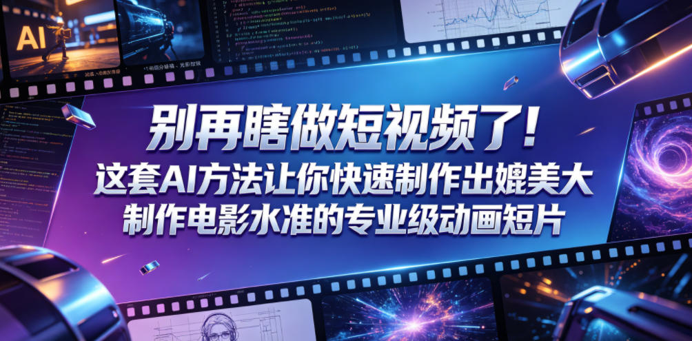 别再瞎做短视频了这套AI方法让你快速制作出媲美大制作电影水准的专业级动画短片【原创双语字幕】，新手可做 - 网创303-全网优质网创项目教程资源站-网创303-全网优质网创项目教程资源站