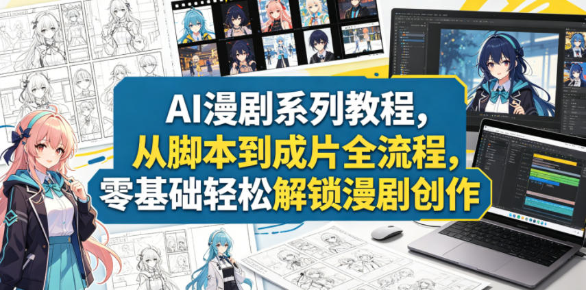 AI漫剧系列教程，从脚本到成片全流程，零基础轻松解锁漫剧创作 - 网创303-全网优质网创项目教程资源站-网创303-全网优质网创项目教程资源站