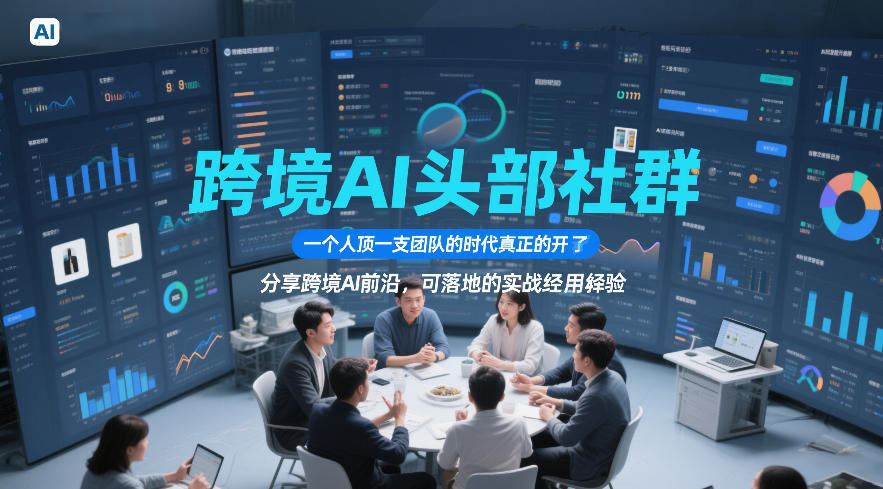 跨境AI头部社群，一个人顶一支团队的时代真正的开始了，分享跨境AI前沿，可落地的实战经验玩法，新手可做 - 网创303-全网优质网创项目教程资源站-网创303-全网优质网创项目教程资源站