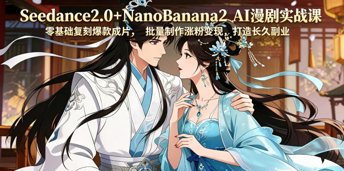 Seedance2.0+NanoBanana2 AI漫剧实战课，零基础复刻爆款成片涨粉变现，打造长久副业收益玩法 - 网创303-全网优质网创项目教程资源站-网创303-全网优质网创项目教程资源站