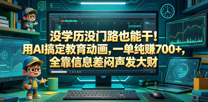 没学历没门路也能干用AI搞定教育动画，一单纯賺700+，全靠信息差闷声发大财【揭秘】玩法，新手可做 - 网创303-全网优质网创项目教程资源站-网创303-全网优质网创项目教程资源站