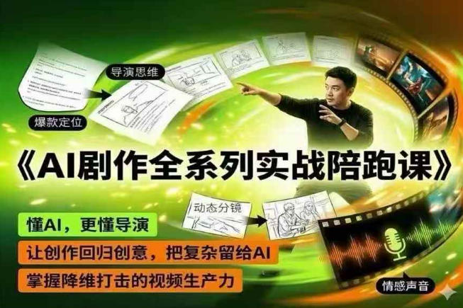 AI剧作全系列实战陪跑课，懂AI，更懂导演，让创作回归创意，把复杂留给AI，掌握降维打击的视频生产力玩法，新手可做 - 网创303-全网优质网创项目教程资源站-网创303-全网优质网创项目教程资源站