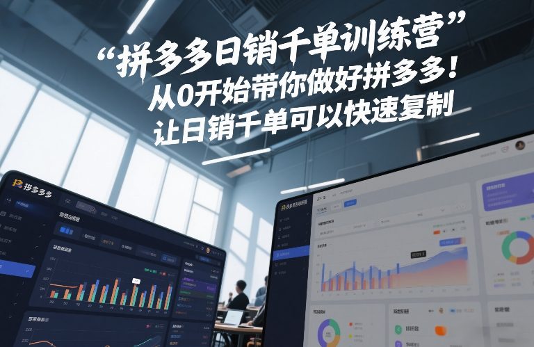 拼多多日销千单训练营，从0开始带你做好拼多多，让日销千单可以快速复制玩法，新手可做 - 网创303-全网优质网创项目教程资源站-网创303-全网优质网创项目教程资源站