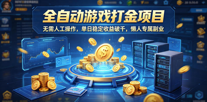 全自动游戏打金项目，无需人工操作，单日稳定收益破千，懒人专属副业【揭秘】玩法，新手可做 - 网创303-全网优质网创项目教程资源站-网创303-全网优质网创项目教程资源站